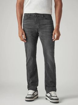 Levi's - Mens 513 Charcoal-Grey Slim Straight Fit Mid Rise Jeans