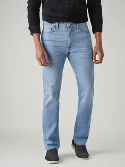 Levi's - Mens 513 Light-Blue Slim Straight Fit Mid Rise Selvedge Jeans