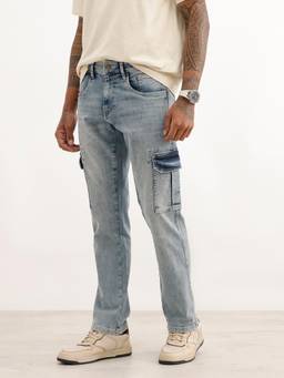WROGN - Textured Straight Fit Denim Cargo