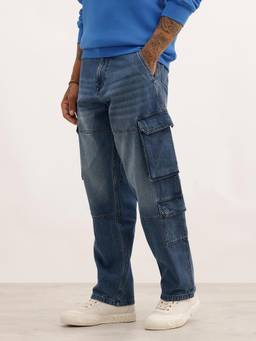 WROGN - Faded Loose Fit Denim Cargo