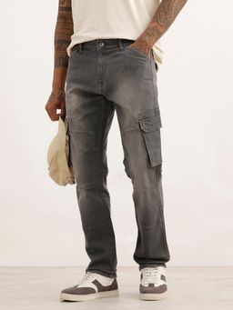 WROGN - Faded Straight Fit Denim Cargo