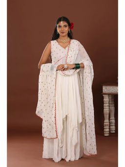 Jiraazi - Shabnam Georgette White Kurta with Sharara and Dupatta