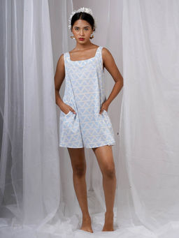 Chidiyaa - Taru Blue Hand Block Printed Dress