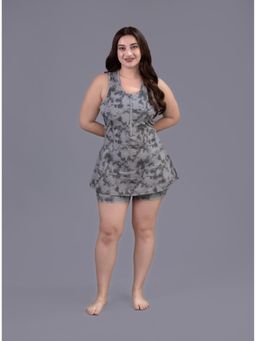 Keepfit - Grey Printed Sleeveless Top and Shorts