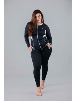 Keepfit - Black Colorblock Full Sleeves Jacket And Leggings
