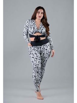 Keepfit - Black Printed Full Sleeves Top And Tight