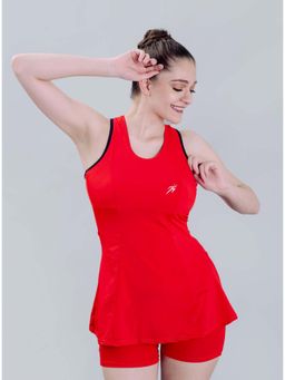 Keepfit - Orange Solid/Plain Sleeveless Top And Shorts