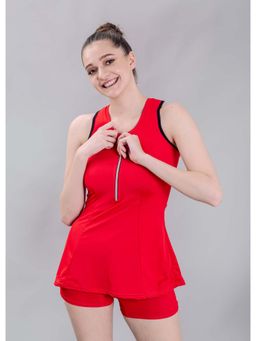 Keepfit - Orange Solid/Plain Sleeveless Top and Shorts