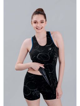 Keepfit - Black Printed Sleeveless Top And Shorts