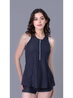 Keepfit - Black Polka Dots Sleeveless Top and Shorts