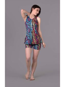 Keepfit - Multi-Color Abstract Sleeveless Top and Shorts