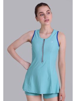 Keepfit - Turquoise Solid/Plain Sleeveless Top and Shorts