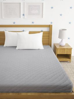 HOSTA HOMES - Grey Cotton Quilted King Size Mattress Protector