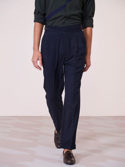 S&N by Shantnu Nikhil - Cross Flap Navy Blue Trouser
