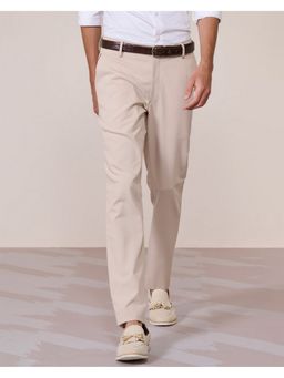 S&N by Shantnu Nikhil - Ecru Straight-Leg Beige Trouser