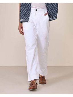 S&N by Shantnu Nikhil - Linen Relaxed Fit Off White Trouser