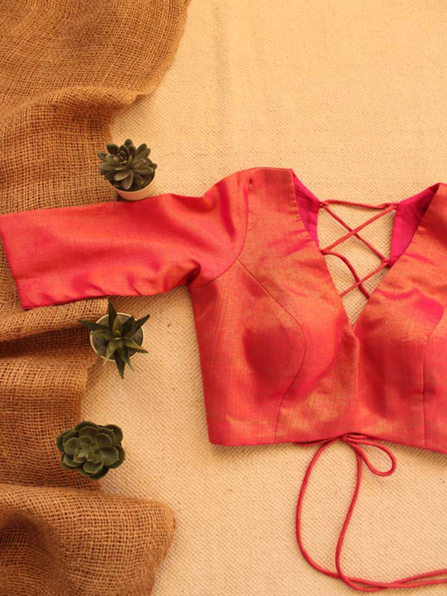 Gulaabi Backless Stitched Blouse-picture-21
