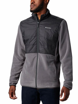 Columbia - Mens Grey Basin Butte Full Sleeve Trekking Hiking Fleece Jacket