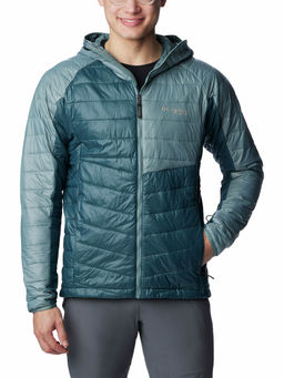 Columbia - Mens Green Platinum Peak Hooded Full Sleeve Trekking Hiking Jacket