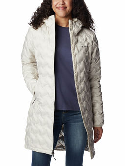 Columbia - Womens Off White Delta Ridge Long Down Full Sleeve Trekking Hiking Jacket