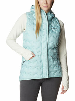Columbia - Womens Blue Delta Ridge Hooded Vest Sleeveless Trekking Hiking Jacket