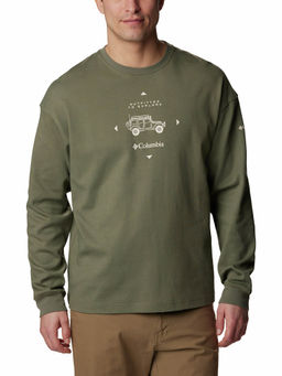 Columbia - Mens Green Duxbury Relaxed Long Sleeve Trekking Hiking T-Shirt