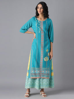 Aurelia - Blue Printed Kurta