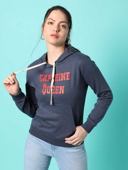 Campus Sutra - Womens Blue Printed Sweatshirt