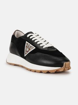 Guess - Women Black Colorblock Lace-Ups Round Toe Sneakers