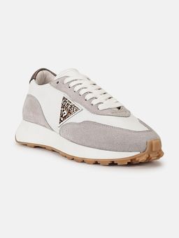 Guess - Women Grey Colorblock Lace-Ups Round Toe Sneakers