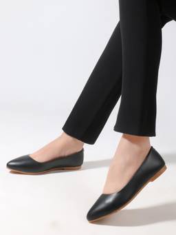 DENILL - Stylish Black Pointed-Toe Ballerina For Women Office And Casual Wear Shoes