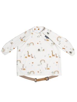 Bibado - White Serengeti Spaghetti Print Stain & Water Proof Coverall Bib