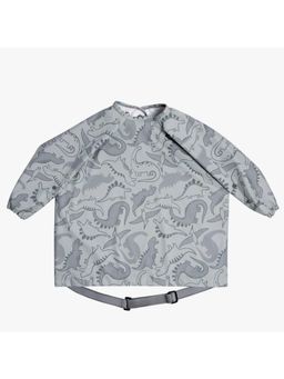 Bibado - Grey Dino Roar Print Stain & Water Proof Coverall Bib