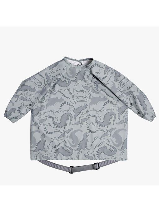 Bibado Grey Dino Roar Print Stain & Water Proof Coverall Bib