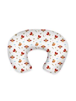 Smiley Buttons - White HoneyBee Printed Cotton Feeding Pillow