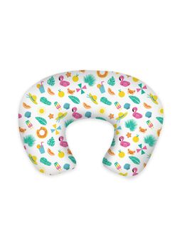 Smiley Buttons - White Printed Cotton Feeding Pillow