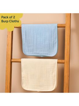 NINTARA BABY - Multi-Color Pure Organic Cotton 7-Layer Burp Cloths (Pack of 2)