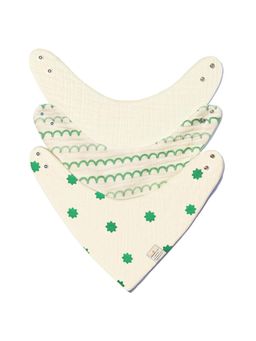 NINTARA BABY - White Organic Cotton 7-Layer Reversible Bandana Bibs (Pack of 3)