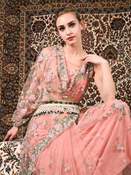 Odette - Alluring Green Pearl Fabric Tie-Able Tassel Belt!