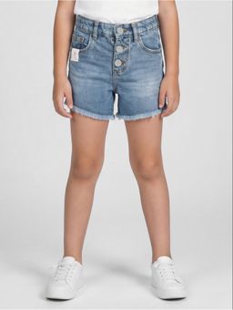 R&B - Blue Solid Girls Regular Fit Shorts