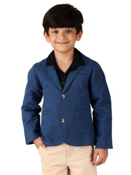 Miyo - Boys Solid Casual Blazer Smart Everyday Blazer-Blue