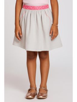 Miyo - Girls Flared Stylish Everyday Skirt-Off White
