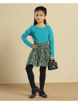 Miyo - Girls Floral Printed Flared Stylish Everyday Skirt-Multi-Color