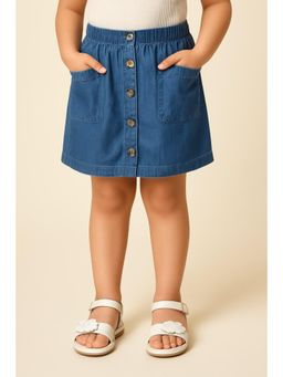 Miyo - Girls Denim Stylish Casual Skirt-Blue
