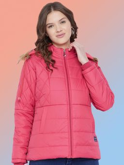 Vero Amore - Women Pink Winterwear Hooded Puffer Jacket