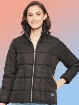 Vero Amore - Women Black Winterwear High Neck Puffer Jacket
