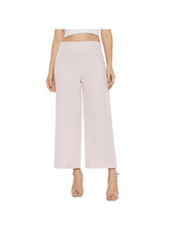 Madame - Women High-Rise Regular Fit Casual Parallel Trousers Beige