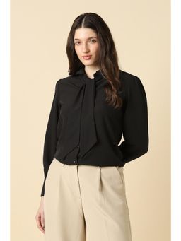 Allen Solly - Black Polyester Blend Regular Full Sleeves Shirt