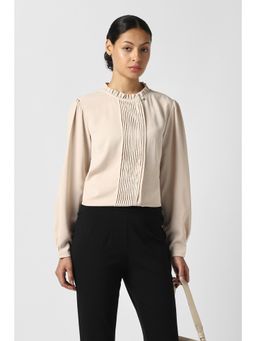 Van Heusen - Beige Polyester Regular Full Sleeves Top