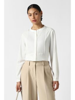 Van Heusen - White Polyester Regular Full Sleeves Shirt